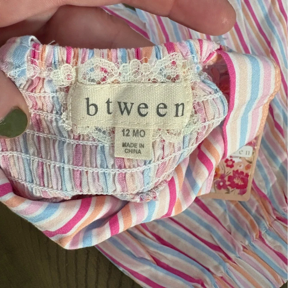 NWT Multicolor Striped Kids pants shirt Set by Btween everyday spring vacation - Picture 5 of 5